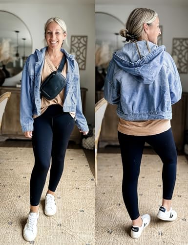 Luvamia Women's Hooded Denim Jacket - X-Large