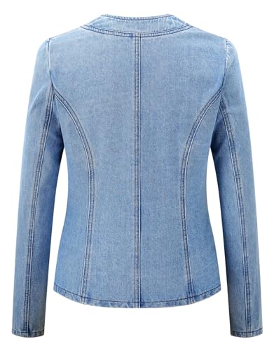Kedera Women's Pearl Denim Jacket with Pockets