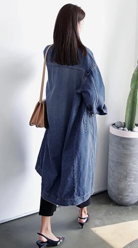Classic Plus Size Long Jean Jacket for Women