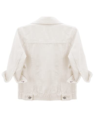 Women's Cropped Denim Jacket with Lapel Buttons