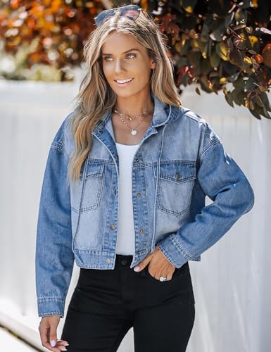 Luvamia Women's Hooded Denim Jacket - X-Large