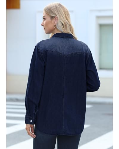 Luvamia Women’s Oversized Denim Jacket with Pockets