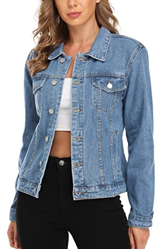 MISS MOLY Women's Casual Long Sleeve Denim Jacket