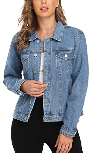 MISS MOLY Women's Casual Long Sleeve Denim Jacket