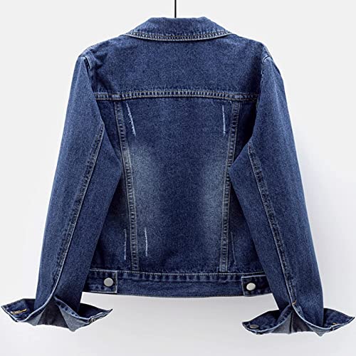 Women's Distressed Denim Button Down Jacket