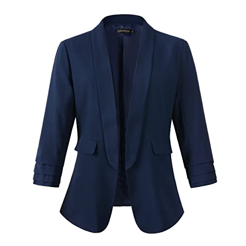 Casual 3/4 Sleeve Boyfriend Blazer Jacket for Women