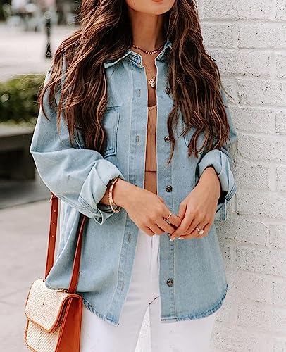 Oversized Women's Boyfriend Denim Jean Jacket
