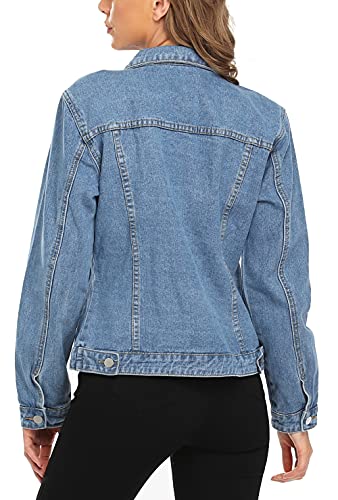 MISS MOLY Women's Casual Long Sleeve Denim Jacket