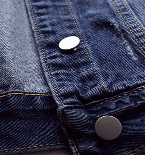 Women's Distressed Denim Button Down Jacket