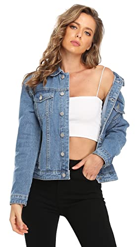 MISS MOLY Women's Casual Long Sleeve Denim Jacket