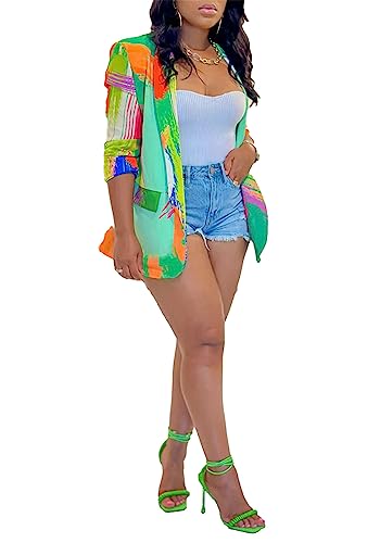 Women's Tie Dye Printed Blazer Jacket