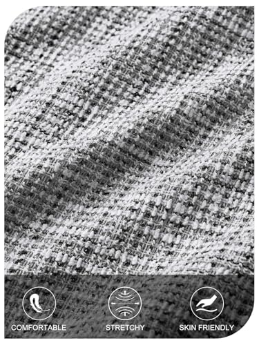 MEROKEETY Women's Fall Tweed Blazer Jacket - Black