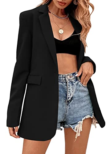 Women's Oversized Lapel Button Blazer Jacket