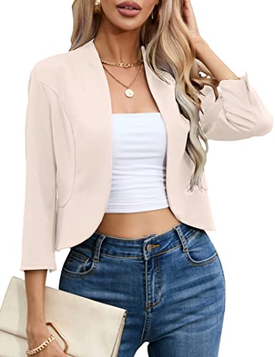 Cropped Blazer with Ruffle Detail for Women