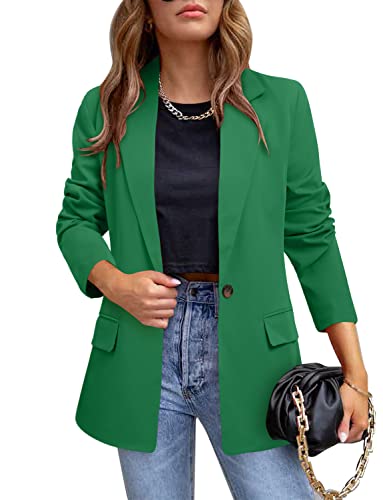 Plus Size Women’s Green Casual Blazer Jacket