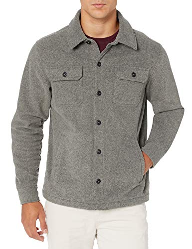 Men's Charcoal Polar Fleece Shirt Jacket