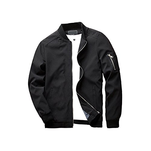 Men's Slim Fit Lightweight Black Bomber Jacket