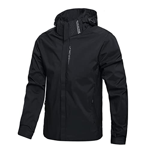 Men's Lightweight Waterproof Rain Jacket with Hood