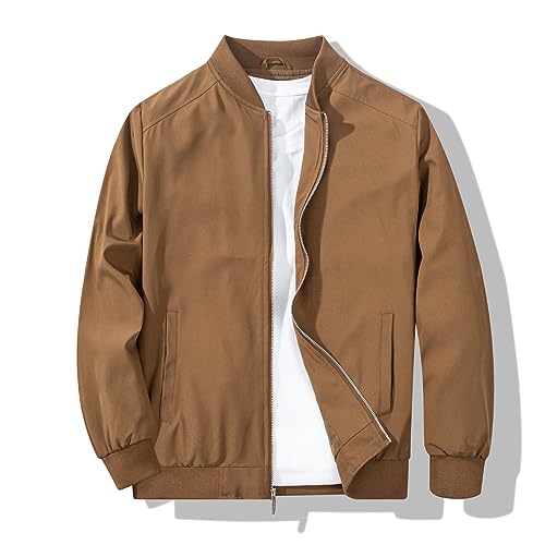 Stylish Lightweight Coffee Men's Bomber Jacket