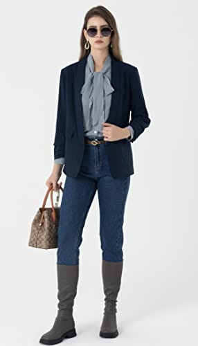 Casual 3/4 Sleeve Boyfriend Blazer Jacket for Women