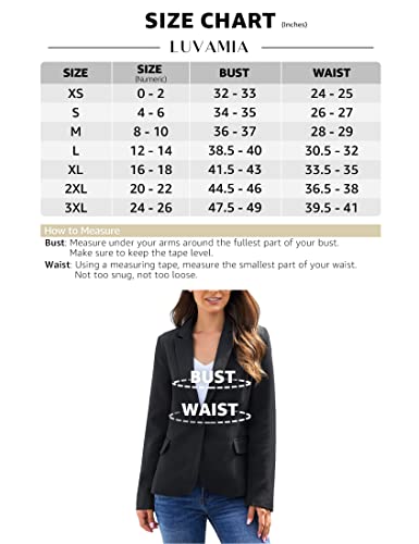 Luvamia Women's Slim Fit Blazer Jacket - Black