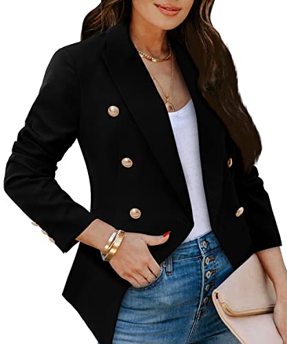 Women's Double Breasted Blazer with Gold Buttons