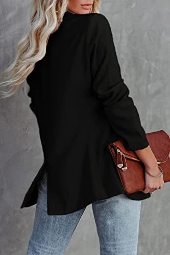 Women's Open Front Blazer Jacket with Pockets