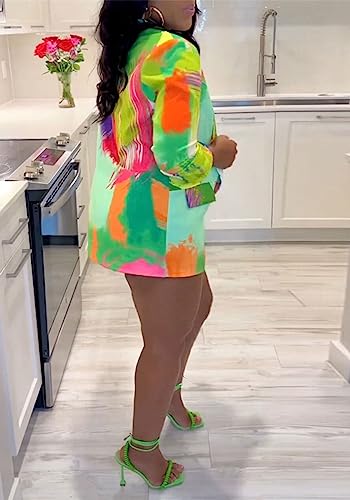 Women's Tie Dye Printed Blazer Jacket