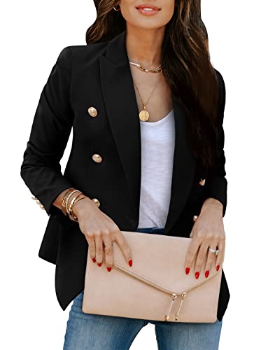 Women's Double Breasted Blazer with Gold Buttons