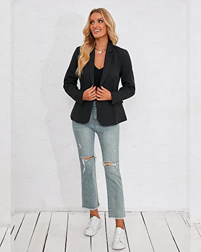 Luvamia Women's Slim Fit Blazer Jacket - Black