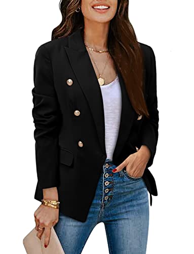 Women's Double Breasted Blazer with Gold Buttons
