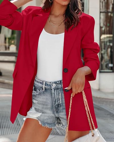 KIRUNDO Women's Casual Spring Fall Blazer Jacket