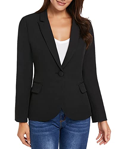 Luvamia Women's Slim Fit Blazer Jacket - Black