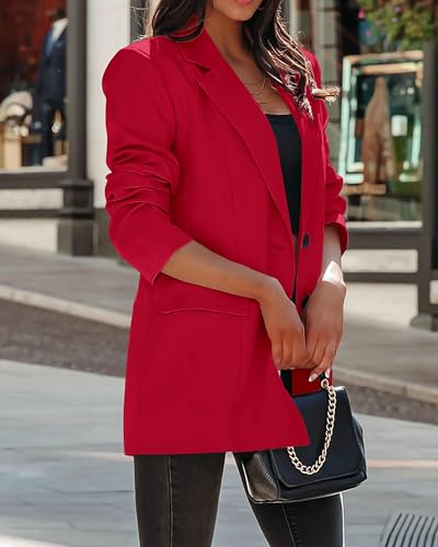 KIRUNDO Women's Casual Spring Fall Blazer Jacket