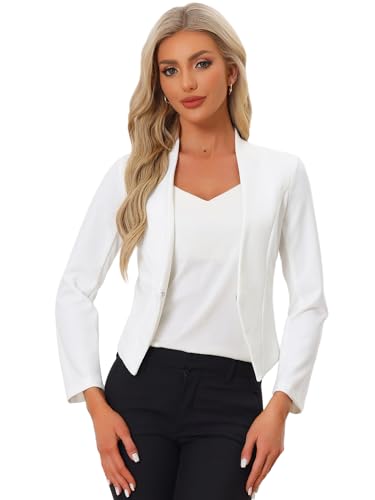 Allegra K Women's Casual Cropped Blazer Jacket