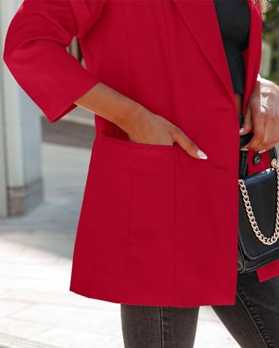 KIRUNDO Women's Casual Spring Fall Blazer Jacket