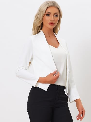 Allegra K Women's Casual Cropped Blazer Jacket