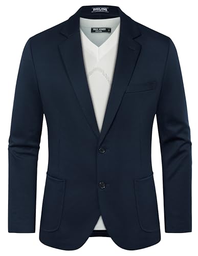 Men's Navy Lightweight Knit Blazer Jacket