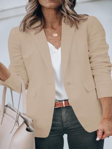 Cicy Bell Plus Size Casual Blazer Jacket - Khaki