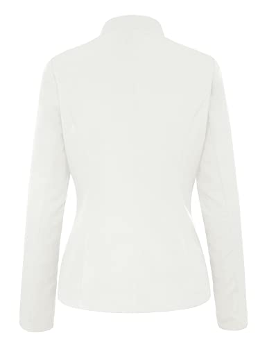 Luvamia Women's Solid Button Blazer - Medium White