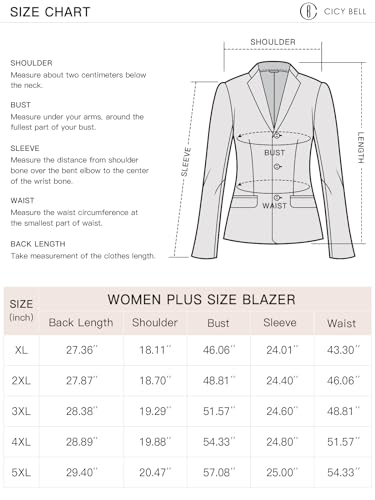 Cicy Bell Plus Size Casual Blazer Jacket - Khaki