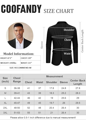 COOFANDY Men's Lightweight Slim Fit Blazer Jacket