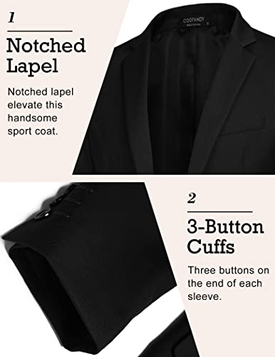 COOFANDY Men's Black Blazer Suit Jacket XXL