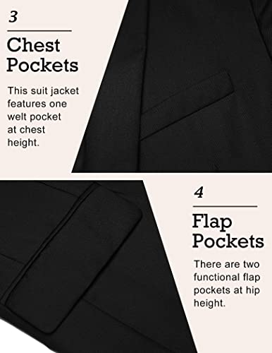 COOFANDY Men's Black Blazer Suit Jacket XXL