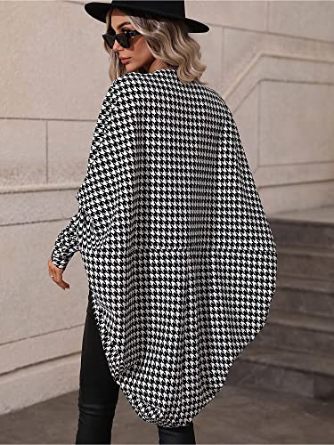 Houndstooth Oversized Blazer Jacket for Women