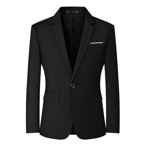 Men’s Slim Fit Lightweight Blazer Jacket - Black