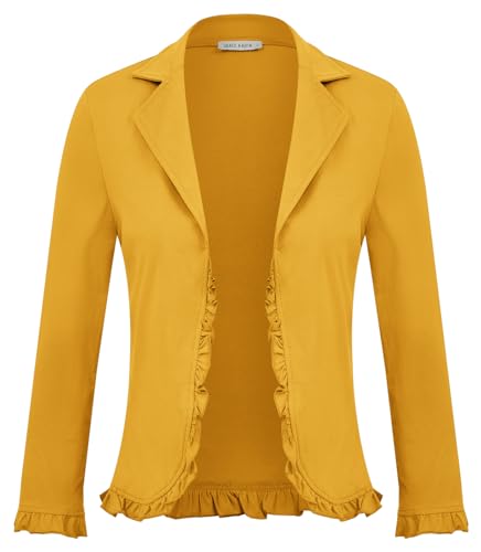 Grace Karin Women's Yellow Casual Blazer Jacket