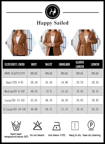 Black Belted Women's Office Blazer with Pockets