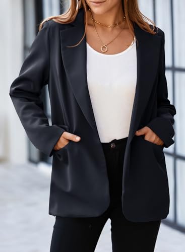 Black Belted Women's Office Blazer with Pockets