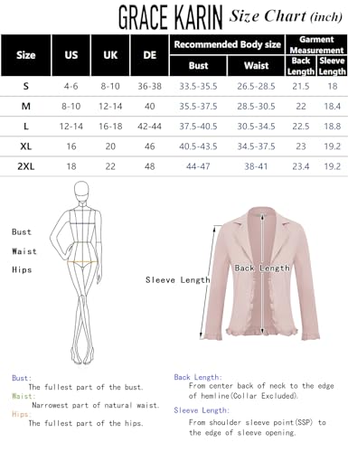 Grace Karin Women's Yellow Casual Blazer Jacket